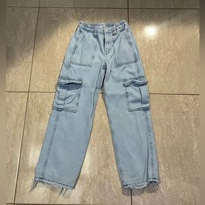 Light blue cargo jeans